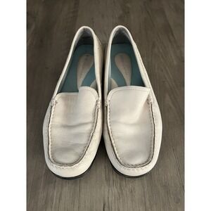 Rockport Women's Off-White Leather Loafers Slip-on‎ Shoes Sz 6.5 W